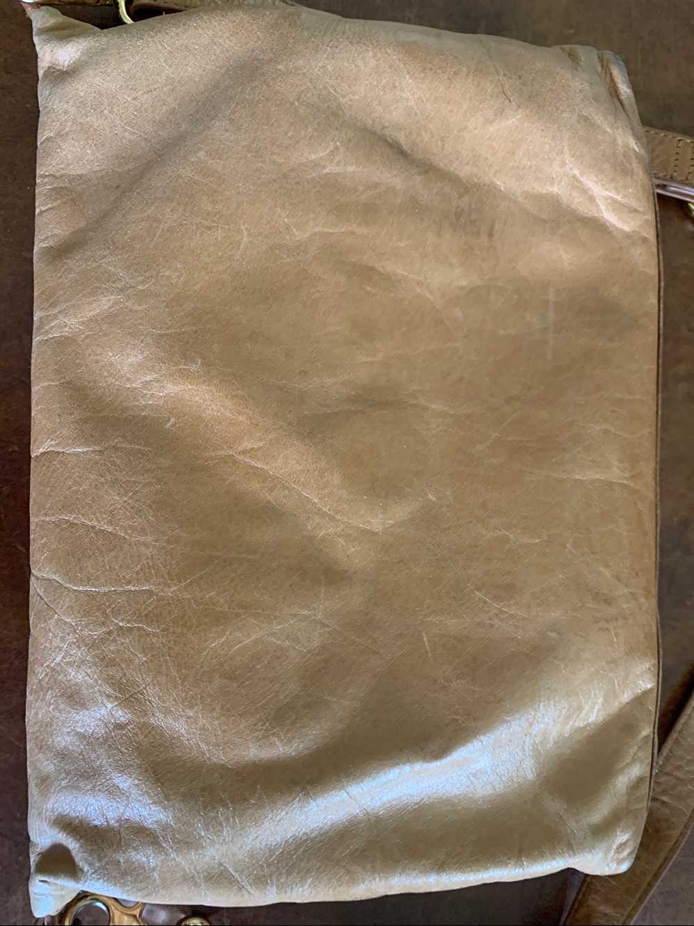 Tory Burch Dena Tan Leather Foldover Bag - Picture 2 of 7